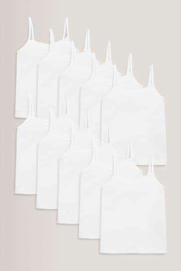 Pack de 10 camisetas de tirantes blancas (1,5-16 años)