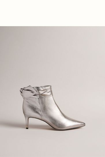 Ted baker black suede heeled 2025 ankle boots with bow