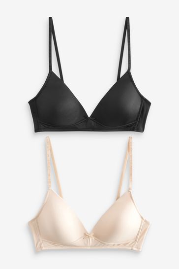 Buy Black/Beige Trainer Bras 2 Pack from Next Canada