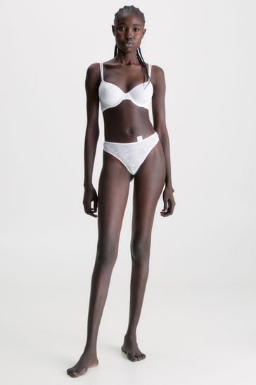 Buy Calvin Klein White Sheer Marquisette Lace Demi Bra from Next Australia