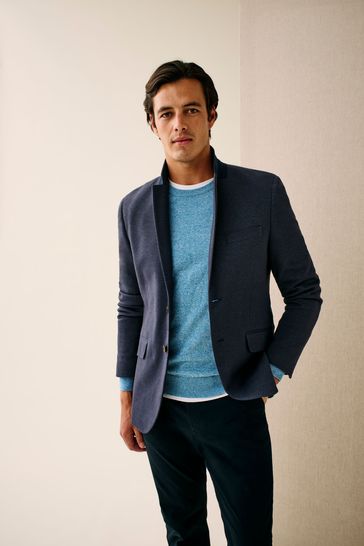 Buy Crew Clothing Company Blue Cotton Casual Blazer from Next