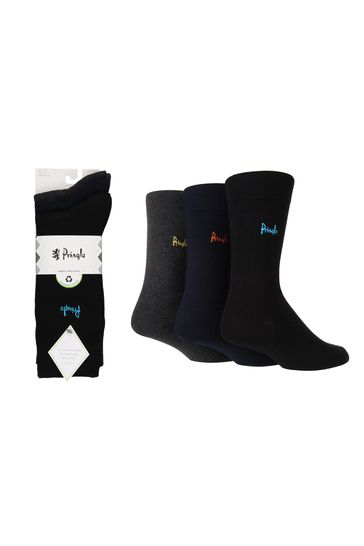 Pringle Brown Classic Bamboo  3 Pack Socks