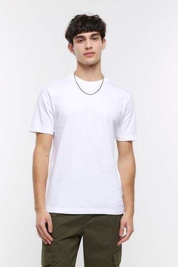 River Island White Slim Fit T-Shirt