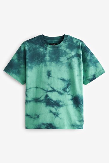 Green Relaxed Fit Tie-Dye Short Sleeve T-Shirt (3-16yrs)