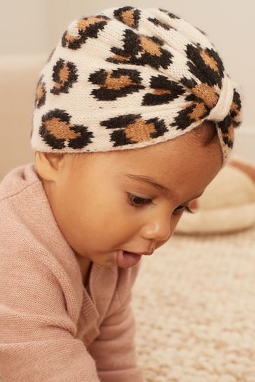 Neutral Animal Baby Knitted Turban Hat (0mths-3yrs)