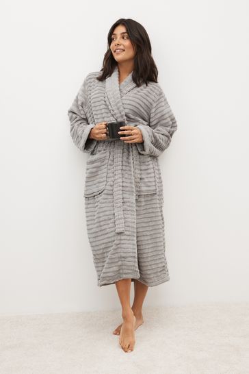 Grey Towelling Dressing Gown