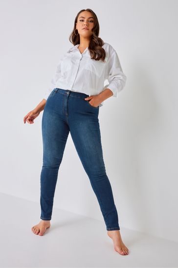 Buy Yours Curve Blue Skinny Stretch AVA Jeans from Next Luxembourg