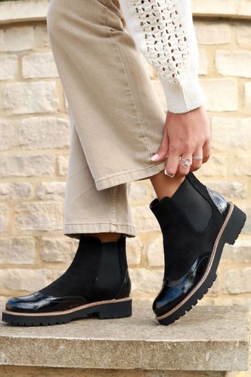 Patent brogue ankle boots cheap