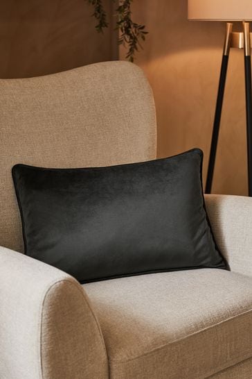 Black 40 x 59cm Matte Velvet Cushion