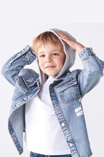 Buy River Island Blue Boys Graffiti Denim Overshirt Set from Next