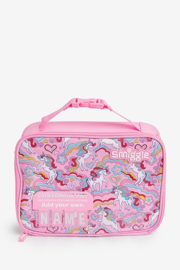 Smiggle Pink Wild Side Square Attach Id Lunch Box