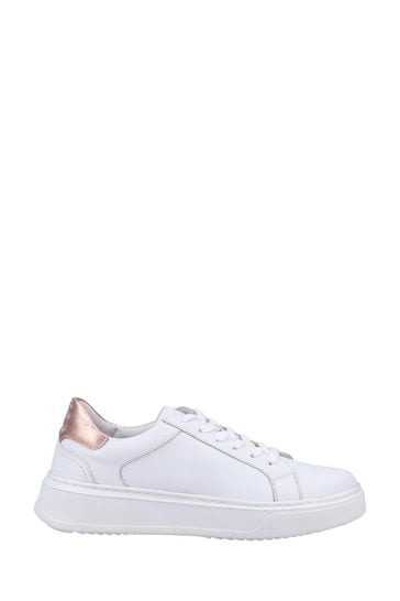 Hush Puppies White Laced Cupsole Trainers