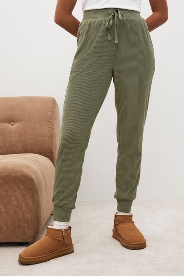 Buy Khaki Green Ribbed Joggers from Next Spain