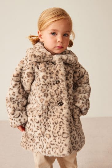 Animal Print Faux Fur Coat (3mths-7yrs)
