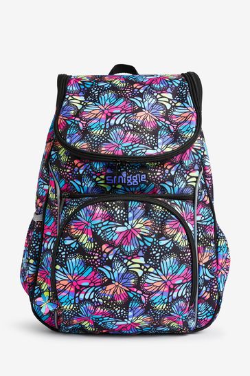 Smiggle Black Vivid Access Backpack with Reflective Tape