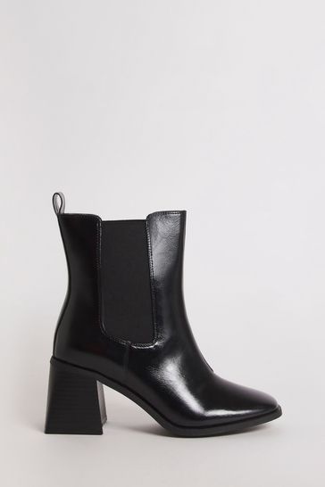 Simply Be Pu Chelsea Ankle Heeled Boots in Wide/Extra Wide Fit