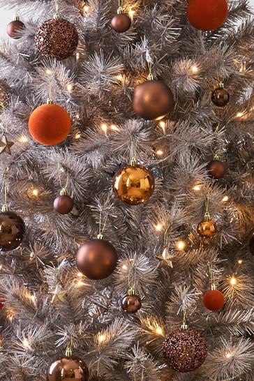 50 Pack Metallic Christmas Baubles