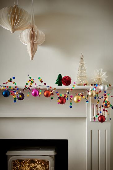 Buy Pre Lit Bauble Christmas Garland from the Laura Ashley online shop