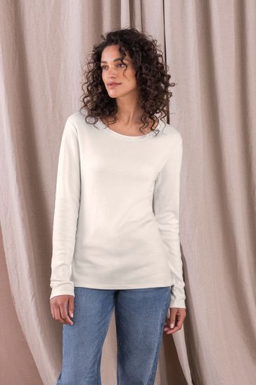 Celtic & Co. Cream Organic Cotton Long Sleeve T-Shirt
