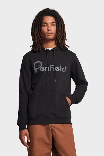 Penfield Black Bear Chest Print Hooded Sweatshirt