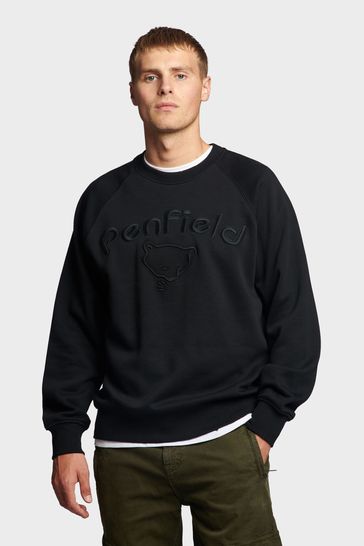 Penfield Black Embroidered Crew Sweatshirt