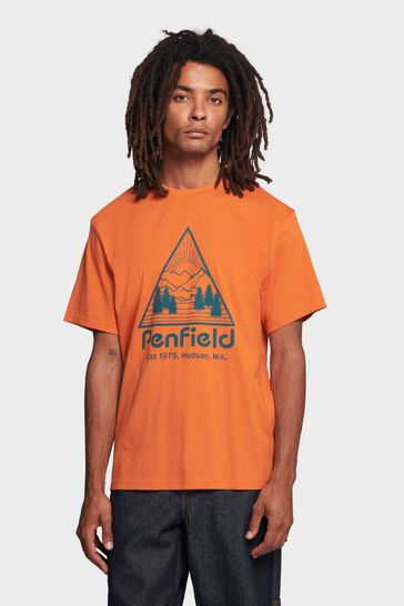 Penfield Orange Triangle Mountain Graphic Short-Sleeved T-Shirt