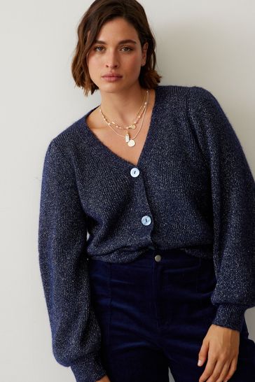 Navy blue shop sparkly cardigan