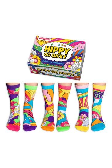 United Odd Socks Multi Floral Festival Hippy Go Lucky Socks