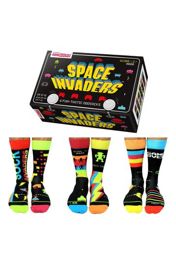 United Odd Socks Black Space Invaders Space Invaders Socks