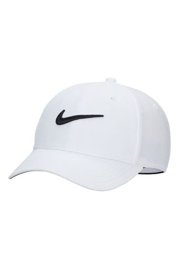 Nike White Dri-Fit Club Structured Swoosh Cap