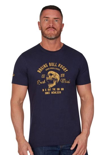 Blue skull sales t shirt