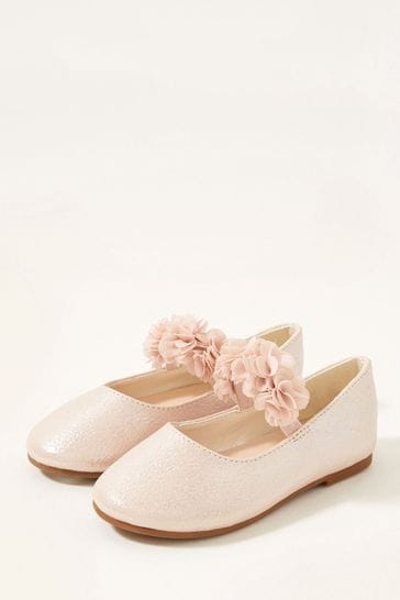 Monsoon Pink Textured Corsage Walker Shoes