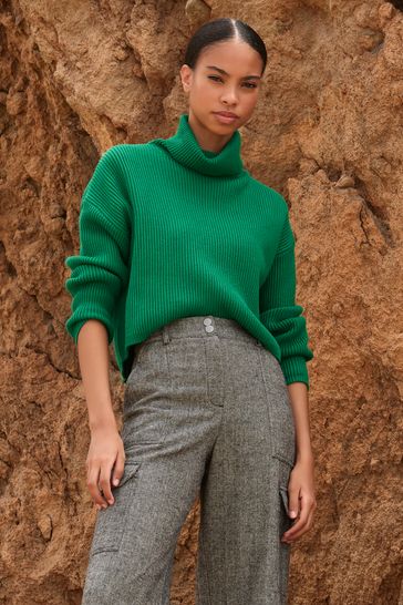 High neck cropped jumper on sale