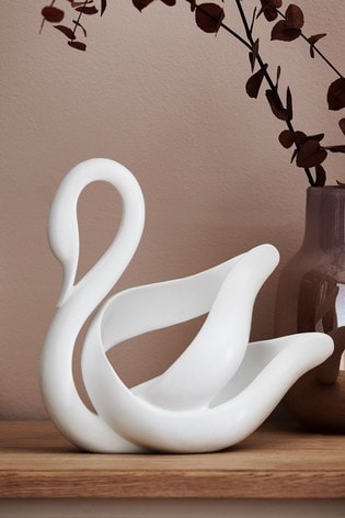 White Contemporary Swan Sculpture