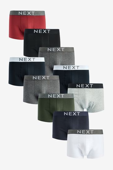 Core Mixed Colour Hipster Boxers 10 Pack