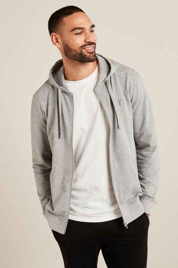 Buy Grey Lightweight Zip Through Hoodie from the Next UK online shop