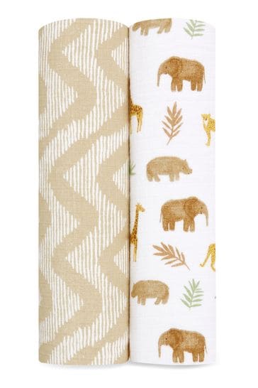 aden+anais Animal Print Essentials Tanzania Cotton Muslin Blanket 2 pack