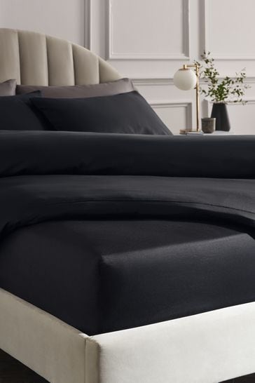 Black 300 Thread Count Collection Luxe Deep Fitted Sheet