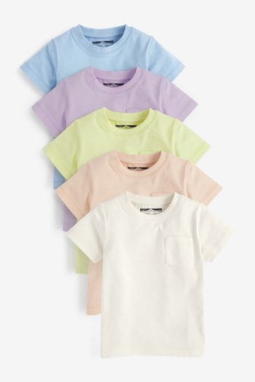Pastel Multi Short Sleeve T-Shirts 5 Pack (3mths-7yrs)