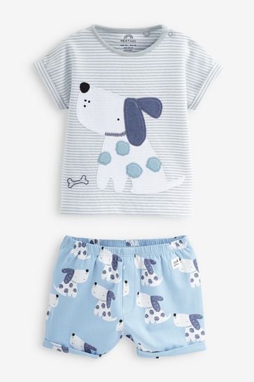 Blue Dog Baby T-Shirt And Shorts 2 Piece Set