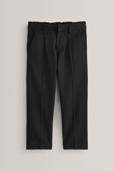 Black Plus Waist School Pleat Front Trousers (3-17yrs)