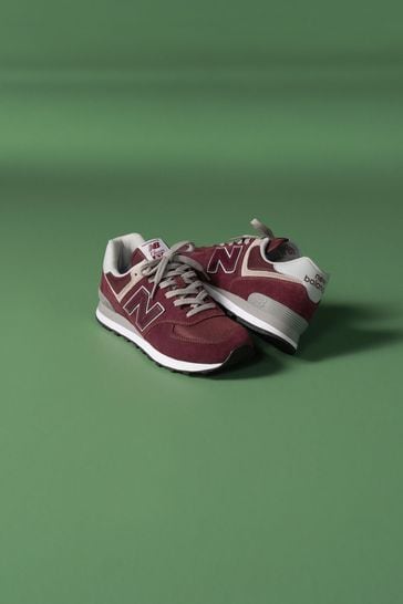 New Balance Burgundy Red Mens 574 Trainers