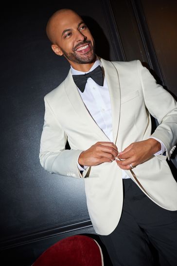 Buy Cream Satin Tuxedo Jacket from Next Ireland