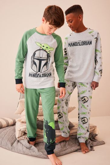 Green/Grey 2 Pack Mandalorian Long Leg Pyjamas (3-14yrs)