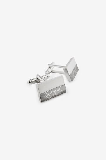 Buy Silver Tone Father of the Bride Engraved Wedding Cufflinks