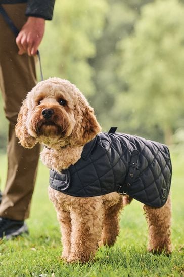 Navy Waxed Canvas Dog Coat