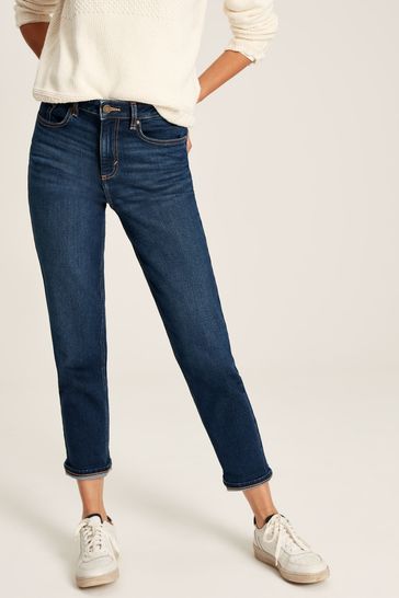 Blue EZ Mid-Rise Straight Leg Jeans