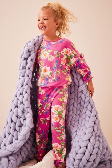 Pink Floral Cosy Fleece Pyjamas (9mths-16yrs)