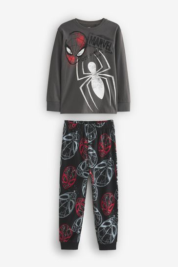 Grey Marvel Spider-Man Long Sleeve Pyjamas (3-16yrs)