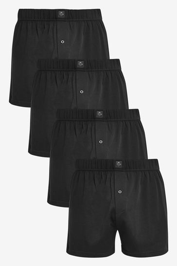Essential Black 4 pack Essential Jersery Boxers 4 PK